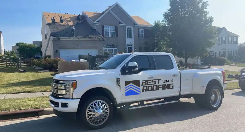 Best Roofing Pick-up Truck at residential roofing job site